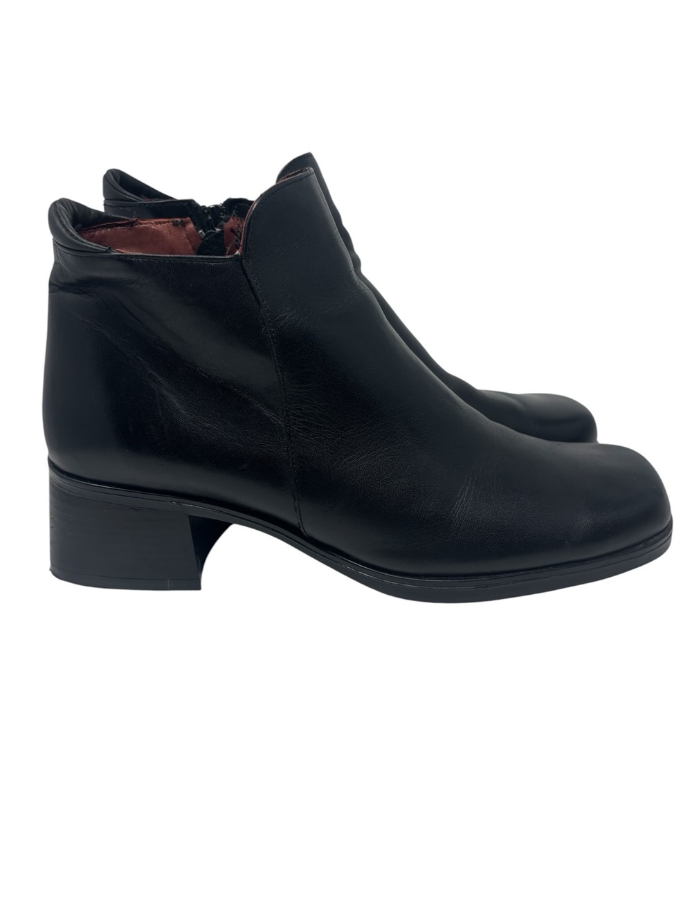 Santana Womens Classic Waterproof Leather Ankle Boot Low Heel Black Size 10